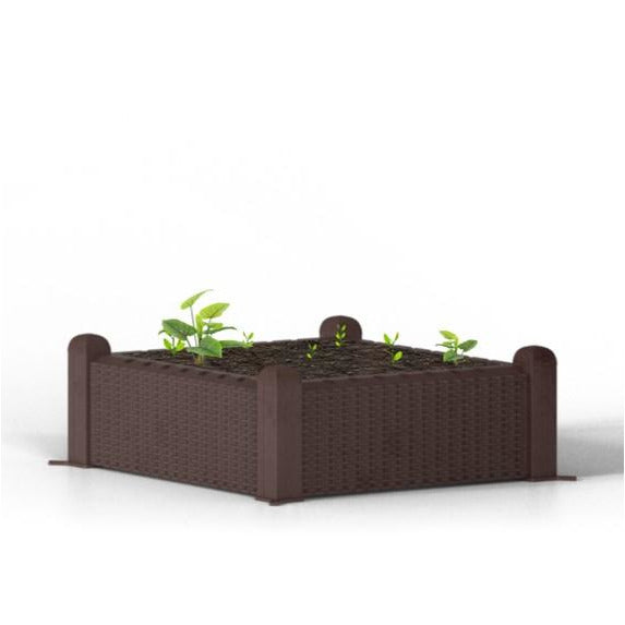 Ogrow 39” Square Raised Garden Bed Wicker Design