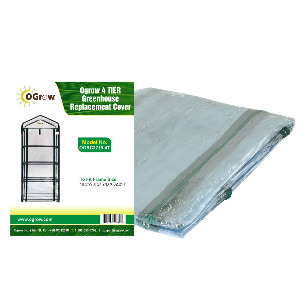 Ogrow Greenhouse Replacement Cover for Your Outdoor/Indoor 4 Tier Mini Greenhouse - Clear - Fits Frame 19"L x 27" W x 62" H