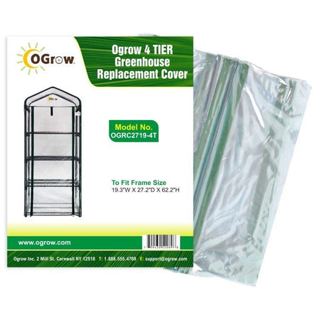 Ogrow Greenhouse Replacement Cover for Your Outdoor/Indoor 4 Tier Mini Greenhouse - Clear - Fits Frame 19"L x 27" W x 62" H