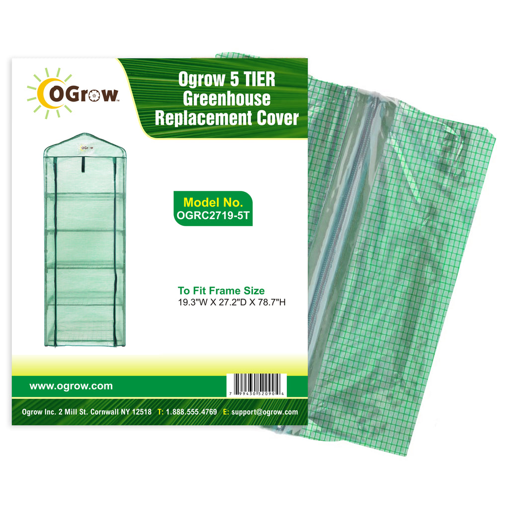 Ogrow Premium Greenhouse Replacement Cover for Your Outdoor/Indoor 5 Tier Mini Greenhouse - Clear - Fits Frame 19" L x 27"W x 79"H