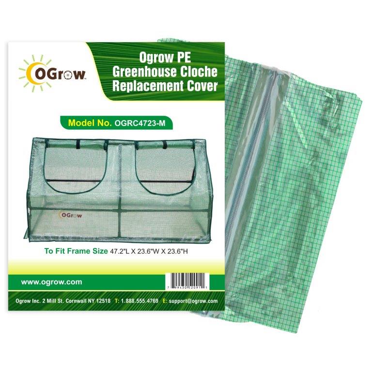 Ogrow Premium PE Greenhouse Replacement Cover for Your Outdoor/Indoor Greenhouse Cloche - Green - Fits Frame 47"L x 24"W x 24"H