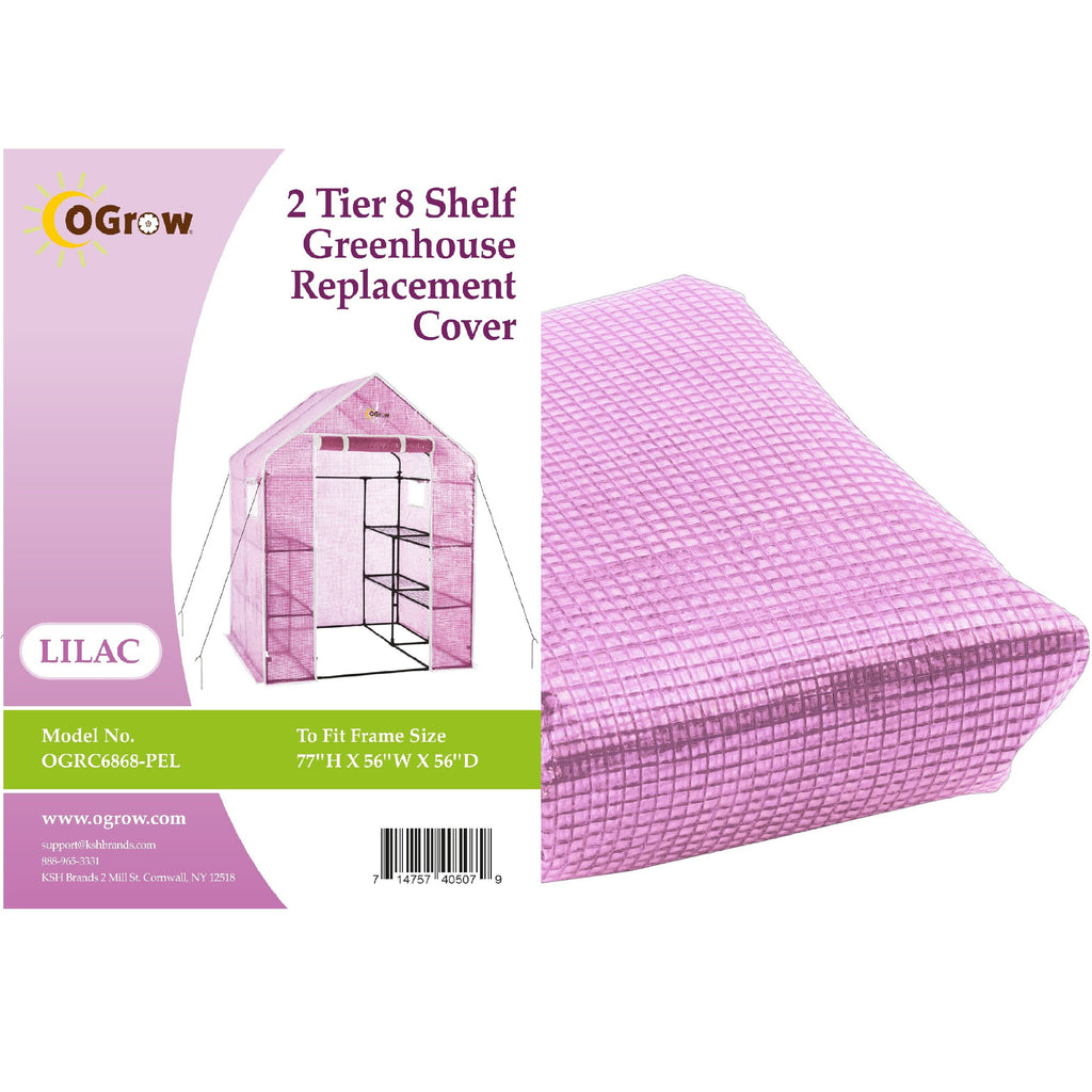 Ogrow Premium PE Greenhouse Replacement Cover for Your Outdoor Walk in Greenhouse - Lilac - Fits Frame 56"L x 56"W x 77"H