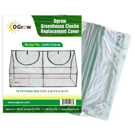 Ogrow Premium Greenhouse Replacement Cover for Your Outdoor/Indoor Greenhouse Cloche - Clear - Fits Frame 71"L x 36"W x 36"H